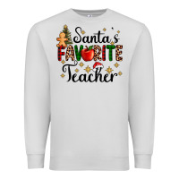 Dove Grey santa's favorite teacher Premium Sweatshirt - AdoDesignShop
