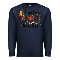 Navy santa's favorite teacher Premium Sweatshirt - AdoDesignShop