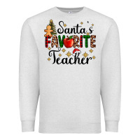 Oatmeal Heather santa's favorite teacher Premium Sweatshirt - AdoDesignShop