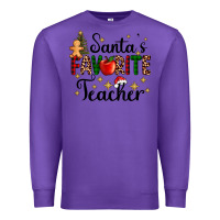 Purple santa's favorite teacher Premium Sweatshirt - AdoDesignShop
