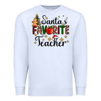 White santa's favorite teacher Premium Sweatshirt - AdoDesignShop
