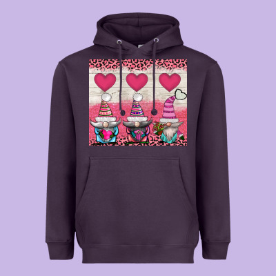 V.d 3 Gnomes And Hearts Heavyweight Hoodie Designed By Adodesignshop