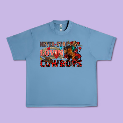 Never Stop Lovin Cowboys Urban Heavy Tee Designed By Fadigitalartstudio