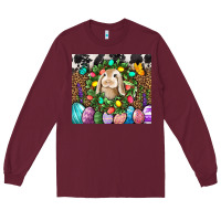 Burgundy Easter Bunny Tumbler Long Sleeve Tee - BundleAndBundleShop