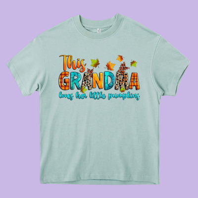 Customized This Grandma Loves Her Little Pumpkins Heavy Core Tee Designed By Texasbilliewilder