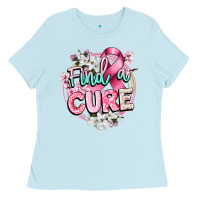 Baby Blue find a cure cancer awareness Ladies Tee - CowGirlArtShop