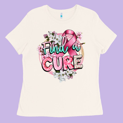 Find A Cure Cancer Awareness Ladies Tee Designed By Cowgirlartshop