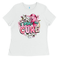 White find a cure cancer awareness Ladies Tee - CowGirlArtShop