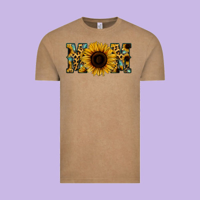 Sunflower Leopard Mom Vintage Tee Designed By Jasminsmagicworld
