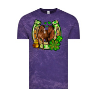 Cloud Purple St. Patrick's Day horse horseshoe Vintage Tee - OliviaCreatesArt