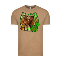 Vintage Coffee St. Patrick's Day horse horseshoe Vintage Tee - OliviaCreatesArt