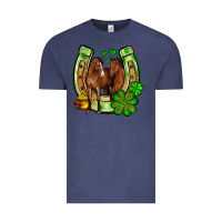Vintage Denim St. Patrick's Day horse horseshoe Vintage Tee - OliviaCreatesArt