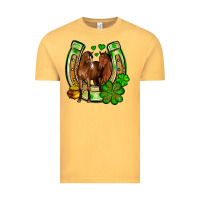 Vintage Mustard St. Patrick's Day horse horseshoe Vintage Tee - OliviaCreatesArt