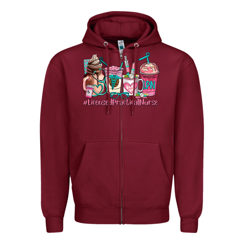 Licensed Practical Nurse  Coffee Cup Zipper Hoodie by AdoDesignShop | Teevron
