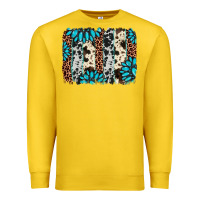 Lemon gemstone leopard cowhide brushstroke Premium Sweatshirt - AdoDesignShop