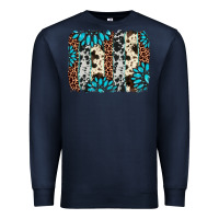 Navy gemstone leopard cowhide brushstroke Premium Sweatshirt - AdoDesignShop