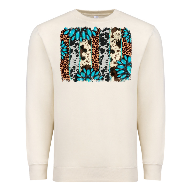 Gemstone Leopard Cowhide Brushstroke Premium Sweatshirt by AdoDesignShop | Teevron