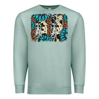Seafoam gemstone leopard cowhide brushstroke Premium Sweatshirt - AdoDesignShop