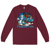 Burgundy christmas vibes Long Sleeve Tee - FaDigitalArtStudio