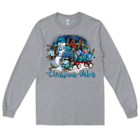 Heather Grey christmas vibes Long Sleeve Tee - FaDigitalArtStudio