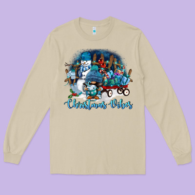 Christmas Vibes Long Sleeve Tee Designed By Fadigitalartstudio