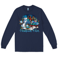 Navy christmas vibes Long Sleeve Tee - FaDigitalArtStudio