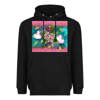 Black v.d flowers and hearts Heavyweight Hoodie - AdoDesignShop