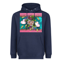 Navy v.d flowers and hearts Heavyweight Hoodie - AdoDesignShop