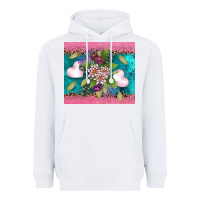 White v.d flowers and hearts Heavyweight Hoodie - AdoDesignShop