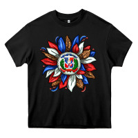 Black dominican sunflower Heavy Core Tee - texasbilliewilder