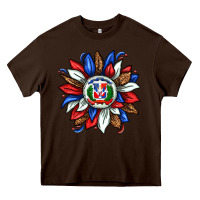 Chocolate Brown dominican sunflower Heavy Core Tee - texasbilliewilder