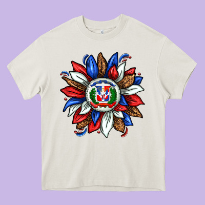 Dominican Sunflower Heavy Core Tee Designed By Texasbilliewilder