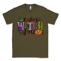 Army Green resting witch face Classic Tee - CowGirlArtShop