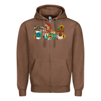 Chestnut indian coffee cups Zipper Hoodie - AdoDesignShop