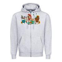 Heather Grey indian coffee cups Zipper Hoodie - AdoDesignShop