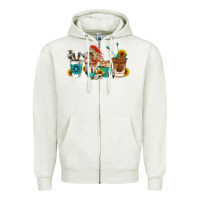 Oatmeal Heather indian coffee cups Zipper Hoodie - AdoDesignShop