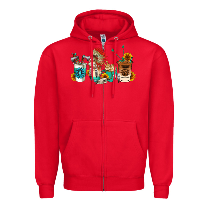 Indian Coffee Cups Zipper Hoodie by AdoDesignShop | Teevron