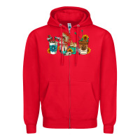 Red indian coffee cups Zipper Hoodie - AdoDesignShop