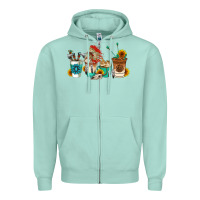 Seafoam indian coffee cups Zipper Hoodie - AdoDesignShop