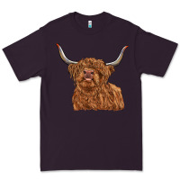 Plum highland cow Premium Tee - RanaPortraitStore