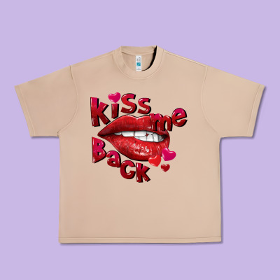 Kiss Me Back Valentine's Day Urban Heavy Tee Designed By Fadigitalartstudio