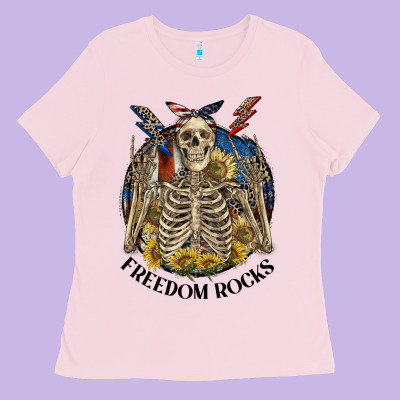 Freedom Rocks Ladies Tee Designed By Cowgirlartshop