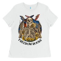 White freedom rocks Ladies Tee - CowGirlArtShop