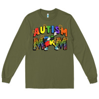 Army Green Autism mom Long Sleeve Tee - FaDigitalArtStudio