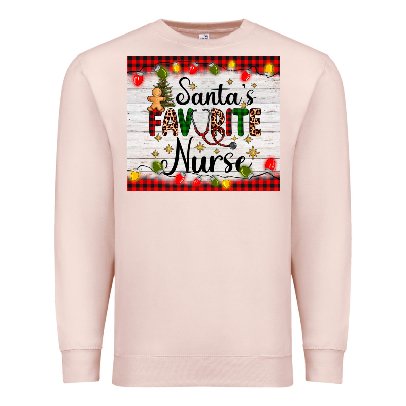 Santa's Favorite Nurse Premium Sweatshirt by AdoDesignShop | Teevron