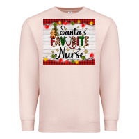 Pale Pink santa's favorite nurse Premium Sweatshirt - AdoDesignShop