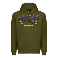 Army Green librarians rule Premium Hoodie - CowhideDigitalArt