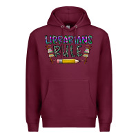 Burgundy librarians rule Premium Hoodie - CowhideDigitalArt