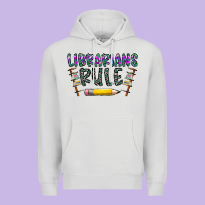 Librarians Rule Premium Hoodie Designed By Cowhidedigitalart