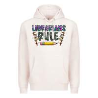 Pale Pink librarians rule Premium Hoodie - CowhideDigitalArt